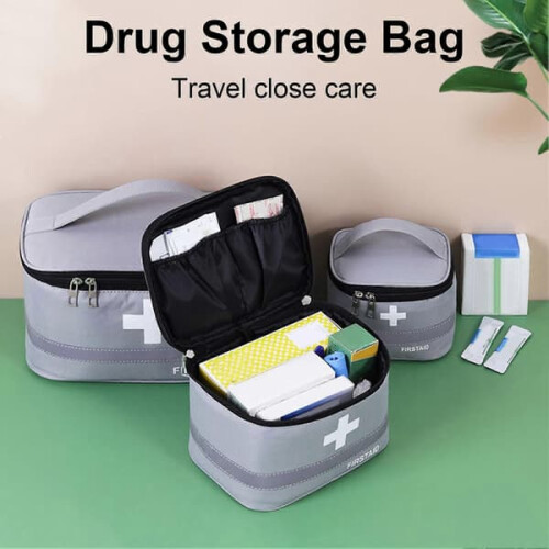 First Aid Bag Red M Size Oxford Cloth 1 Large Compartment 2