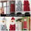 Felt Christmas Tree Pendant Set Red Grey 2 pcs 7