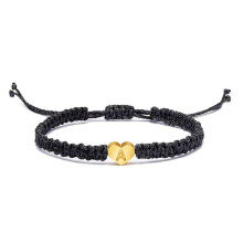 Gold Initial A Heart Charm Bracelet for Women, Adjustable