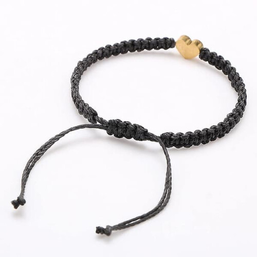 Gold Initial A Heart Charm Bracelet for Women, Adjustable 1