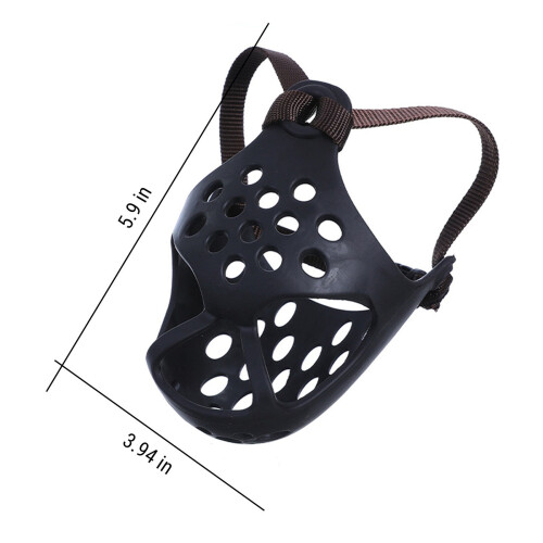 Dog Muzzle for Short Snouts Breathable Rubber 1 Piece 2