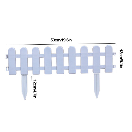 White plastic garden fence panels adjustable reusable 19.6 2