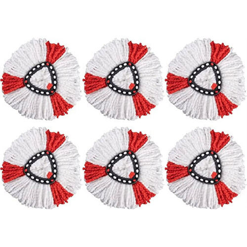 Matthew Cleaning Microfiber Spin Mop Vervangende Mopkoppen Rood