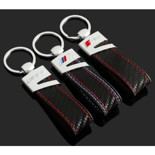 Audi sLine keyring carbon fiber leather 2