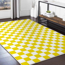 Tapis à damier, velours court 6mm d'épaisseur, fond antidérapant, pour salon chambre à coucher