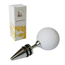 Bouchon de bouteille de vin à motif de balle de golf, tête métallique, joint hermétique en caoutchouc pour bouteilles de vin et champagne