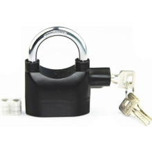 Système de sécurité Alarm Lock 110 dBA avec sirène à déclenchement par mouvement pour cadenas de porte et vélo, noir