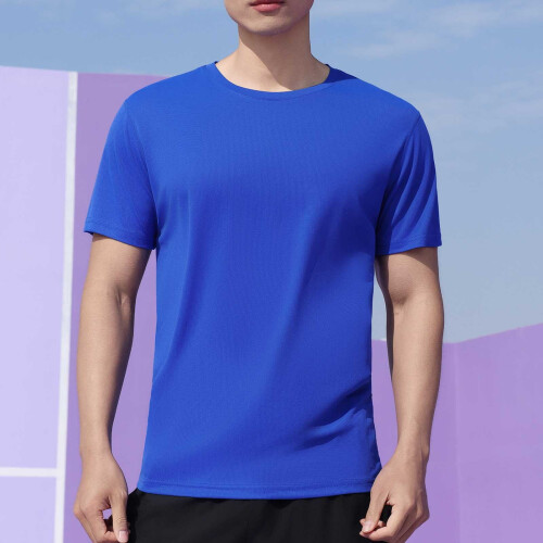 Ανδρικά Αθλητικά T-Shirts με Μονόχρωμο Στρογγυλό Λαιμόκοψη και Κοντά Μανίκια 1