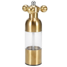 Molino de pimienta y sal de acero inoxidable, rotor de cerámica ajustable en grosor, herramienta de molido para especias de cocina, color dorado