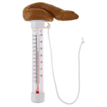 Thermomètre flottant en forme de crotte, affichage Celsius et Fahrenheit, alliage ABS, avec cordelette, pour piscines, spas, jacuzzis et bassins.