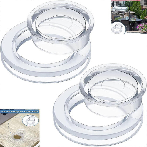 Conjunto Anel e Tampa para Buraco de Guarda-sol de Mesa de Pátio, Compatível com Mesas de Buraco de 2 Polegadas, Silicone
