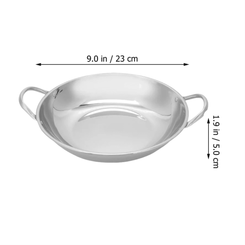Stainless Steel Wok Flat Bottom 9 Inch Nonstick Double 1