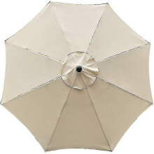 Housse de rechange pour parasol compatible avec les armatures de parasol à 8 baleines de 3 m, en tissu imperméable et anti-UV, beige