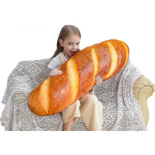 40cm 3D Realistic Baguette Bread Shape Pillow, Soft Cotton Plush Cushion, Food Shaped Stuffed Toy for Home Decoration
