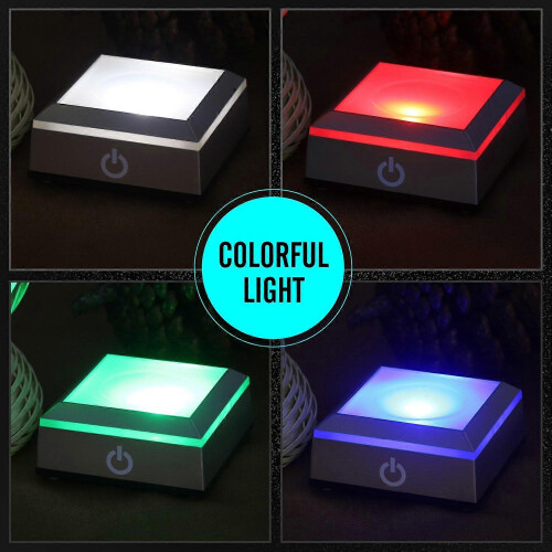 LED Light Base for Glass Ball Display with Touch Switch and 6 Lighting Modes 2