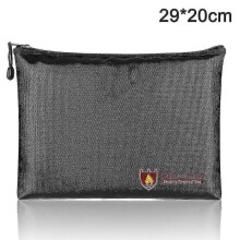 Bolsa ignífuga para documentos con bolsillo impermeable con cremallera para la protección de objetos de valor.