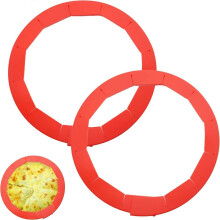 Adjustable 2 Pack Silicone Pie Crust Shields, Fit 6 to 8 Inch Diameter Pies, Food Grade Reusable, Heat Resistant to 500F, Dishwasher Safe