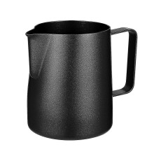 Pichet à mousse de lait, 350ml en acier inoxydable noir, bec aigle pour latte art, préparation de boissons au café