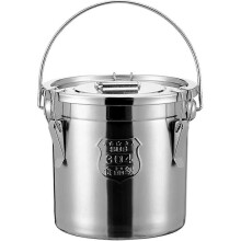 Lattiera in acciaio inox 304 con coperchio a guarnizione in silicone, contenitore rotondo per conservare e trasportare latte, miele, vino e olio