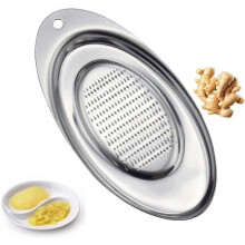 Râpe en acier inoxydable avec récipient en verre, forme ovale, pour ail, gingembre, fruits, légumes, fromage, noix, chocolat et épices