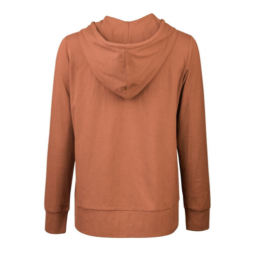 Felpa con cappuccio e zip a maniche lunghe da donna, leggera e in misto cotone. 2