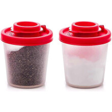 Ensemble de poivrières et salières, 2 pièces en plastique sans BPA, étanches, pour cuisine, camping et voyage