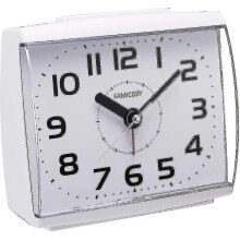Analog Alarm Clock for Elderly White Large Numbers Silent