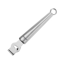 Zester Stainless Steel Citrus Zester and Thread Scraper, 17.5 x 2.6 x 2.3 cm, Silver, Built-in Cannelating Knife, Rustproof Dishwasher Safe