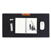 Podložka pod stôl 80x30 cm čierna plsť - Veľká podložka pod myš čierna