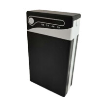 Caja inteligente con bloqueo temporizado portátil, material PP sin olor, capacidad para 20 cigarrillos, antiaplastamiento, negro y blanco