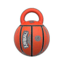 Piłka gumowa Jum Ball z uchwytem, wyjątkowo wytrzymała, pomarańczowa zabawka do aportowania dla dużych ras, do użytku na zewnątrz