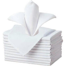 Serviettes de table en coton égyptien, 250 fils/cm², 41 x 41 cm, blanches, lot de 12, lavables en machine