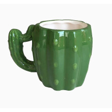 Taza de cerámica con diseño de cactus, para leche y café, 9cm ancho 10cm alto, mango ergonómico, embalada en caja de color