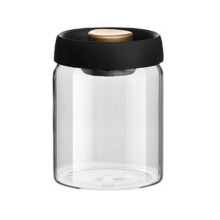 Contenitore ermetico in vetro per caffè, trasparente, per conservare chicchi di caffè, tè e cereali, 10,4 x 14 cm.
