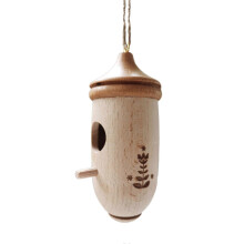 Houten kolibriehuisje, handgemaakt vogelrustplaatsje, 12*5*5 cm, massief houten constructie voor buiten, tuin, boomdecoratie