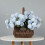 Blue hydrangea artificial flowers realistic silk long stem 1
