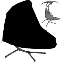 Housse de protection imperméable en polyester noir pour balancelle de jardin Wigslar, compatible avec les chaises longues suspendues Wigslar.