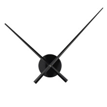 Horloge murale minimaliste en aluminium noir brillant, design ajouré, aiguilles longues, cadran de 10 cm