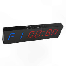 Adjustable LED Countdown Timer with Remote Control, 5 Speed Brightness Gym Clock for Interval Training Workouts, Black UK Plug