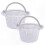 2-Pack Above Ground Pool Skimmer Baskets, Thru-Wall Installation, Replacement Skimmer Filter Baskets with Handles, White PP Construction 1