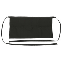 Kantineschort met zakken, verstelbare tailleband, kort serveerschort voor restaurant, koffiebar, hotel, bar en thuiskoken, zwart, TC-materiaal