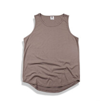 (Coffee,Tag2XL=US L)Camiseta sin mangas Victorious básica de longitud larga con dobladillo curvo para hombre