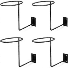4 Pieces Helmet Holder Wall Mount, Solid Metal Black, for Motorcycle Football Baseball Basketball Helmets, for Garage Living Room Office