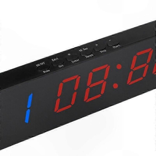 Adjustable LED Countdown Timer with Remote Control, 5 Speed Brightness Gym Clock for Interval Training Workouts, Black UK Plug 2