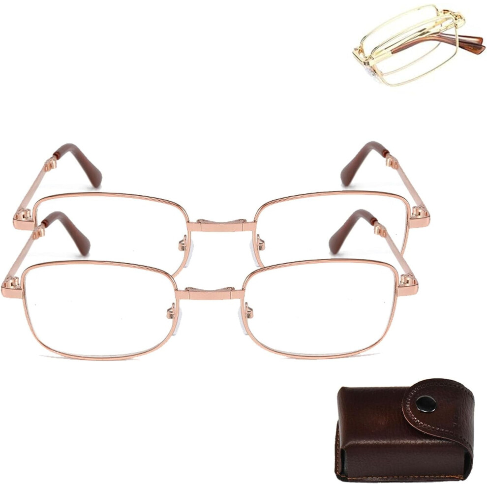 Charmoo reading glasses titanium folding clear lens
