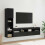 VidaXL vidaXL TV Wall Unit with LED 4 pcs Black Oak Engineered Wood 1