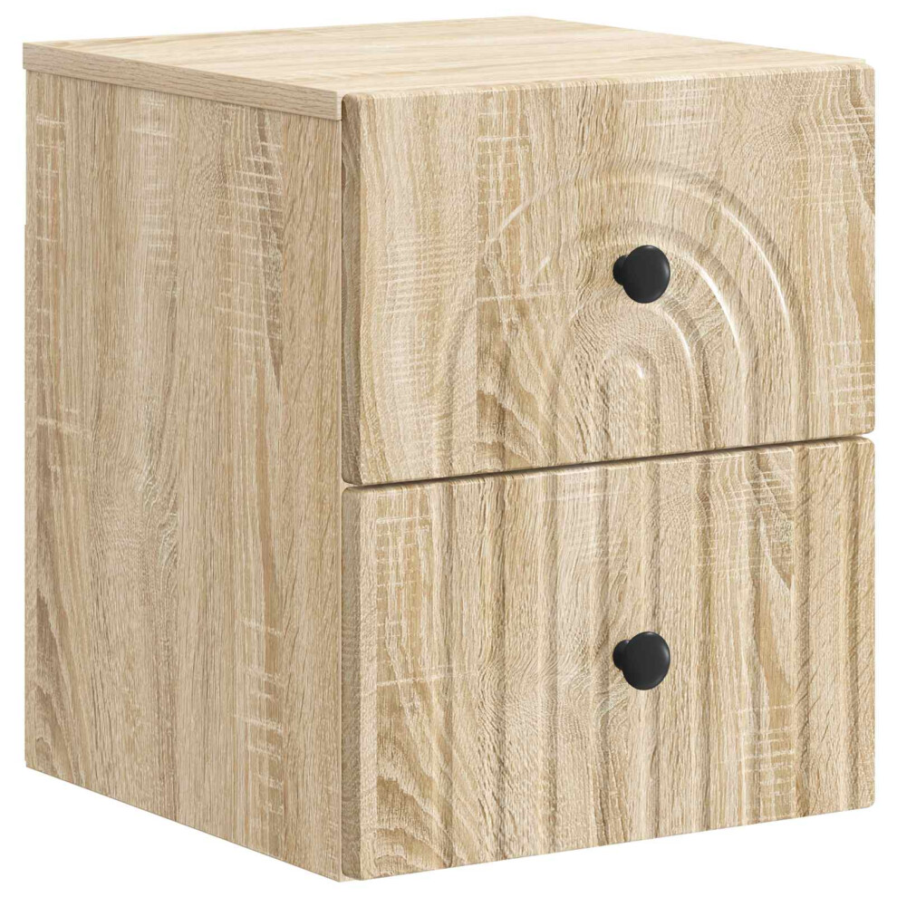 Vidaxl Wall-Mounted Bedside Cabinet Sonoma Oak 33 X 34.5 X 40 Cm