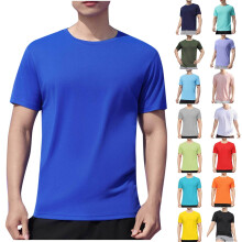 Sportliches Herren-T-Shirt, einfarbig, Rundhalsausschnitt, Kurzarm
