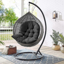 Cojín colgante para columpio de interior con forma de huevo, compatible con sillas de jardín, almohada gruesa para uso en exteriores.
