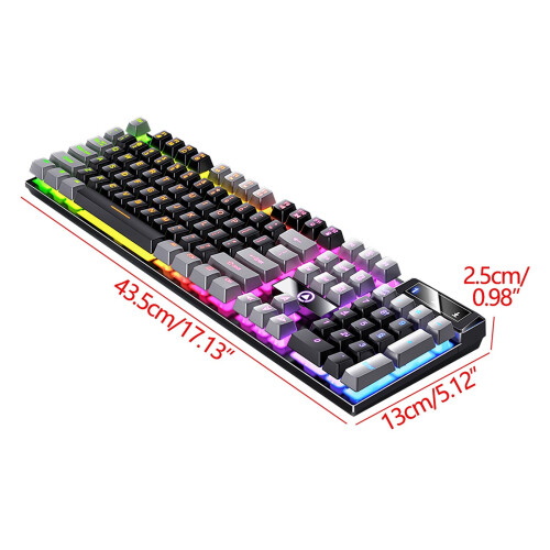Gaming Keyboard Ergonomic Mechanical USB Wired Black 2